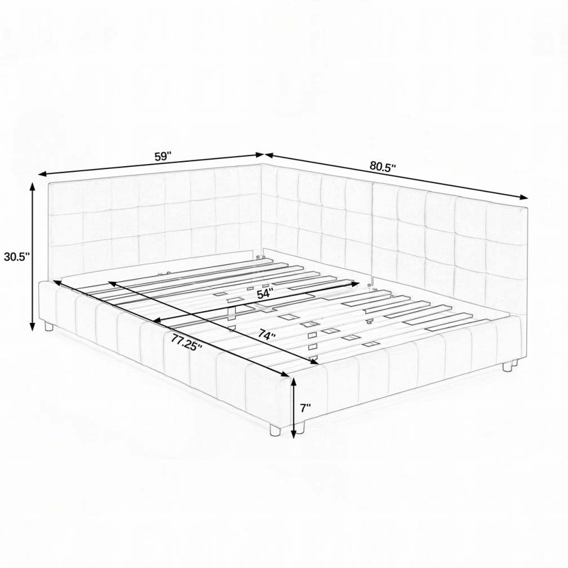Velvet Daybed,Upholstered Tufted Bed Frame, Sofa Bed Frame with Comfortable Backrest and Armrests, Beige
