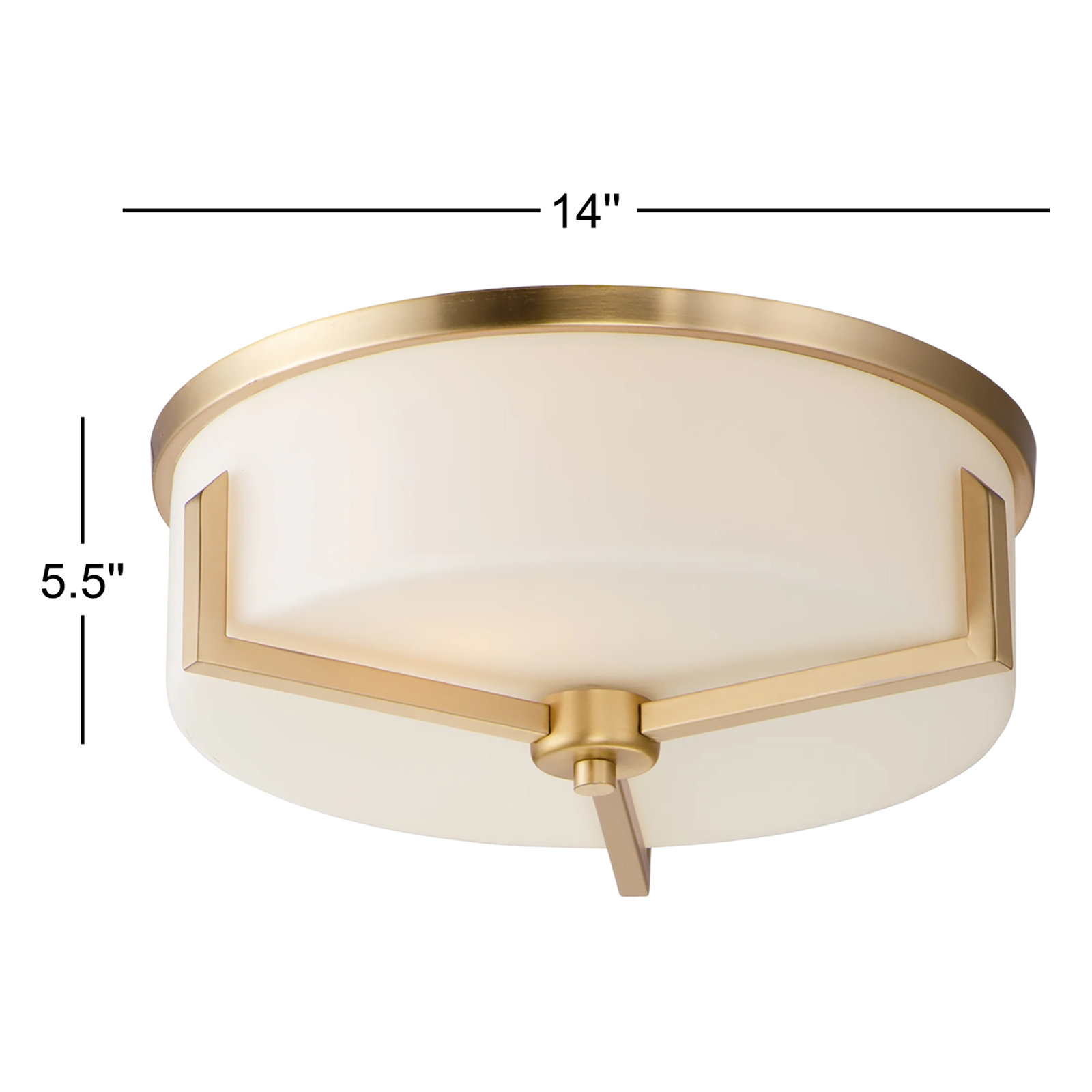 Rosolio 3 Light Glass Flush Mount, Satin Brass
