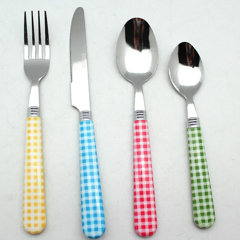 Brambly Cottage Otway 24 Piece Cutlery Set , Service for 6, Blue/Green/Yellow
