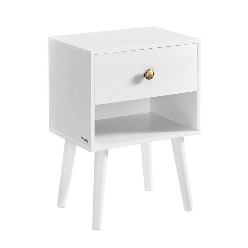Phoenixville 39cm W Manufactured Wood Bedside Table, White