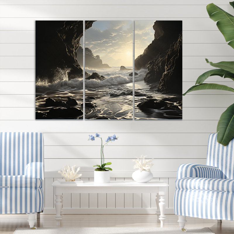«Beach Photo Scenery II», reproduction sur toile tendue 3 pièces, H 40 po x l 60 po x P 1 po