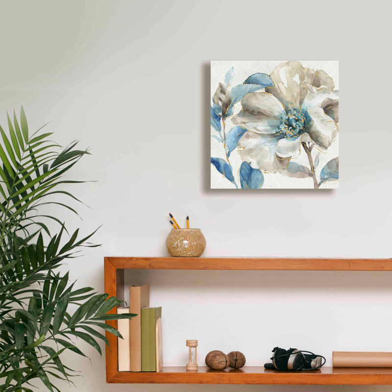 «Indigold IV» par Lisa Audit, art mural sur toile, H 12 po x l 12 po x P 0,75 po, Toile tendue
