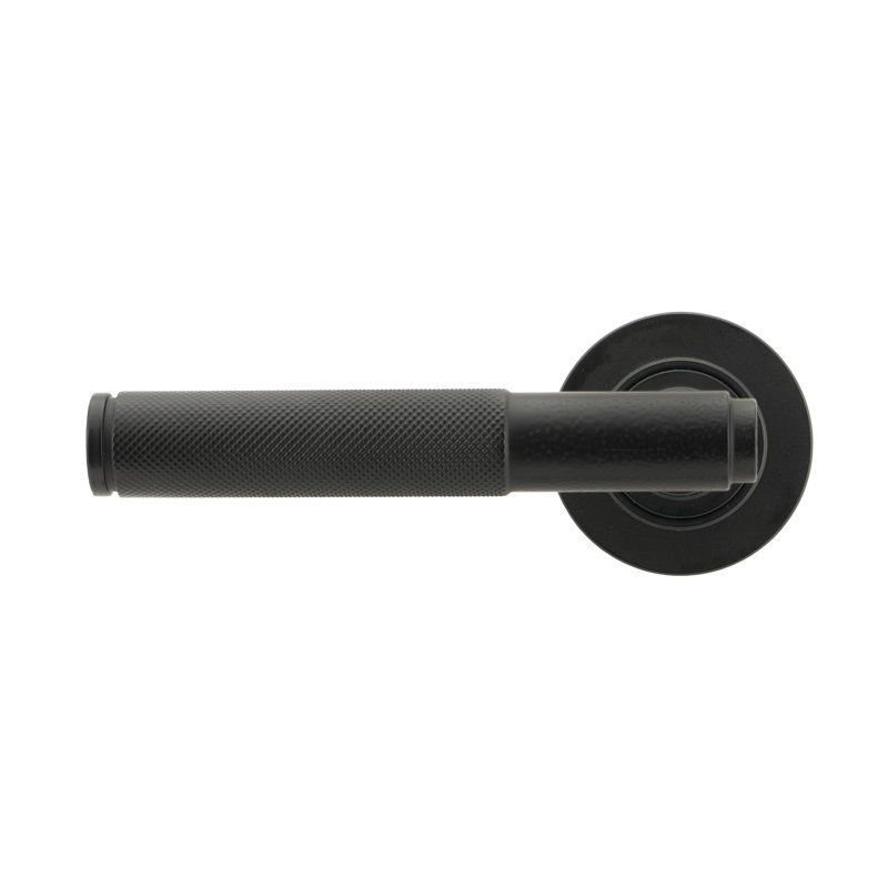 Brompton Lever on Rose Set (Plain), Matt Black