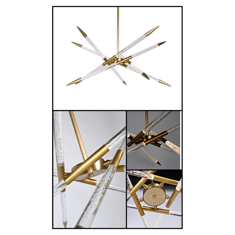 Lustre linéaire spoutnik moderne à 10 lumières Titus Titus