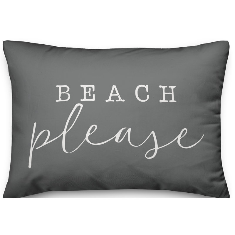 Outdoor Reversible Throw Pillow, Gray