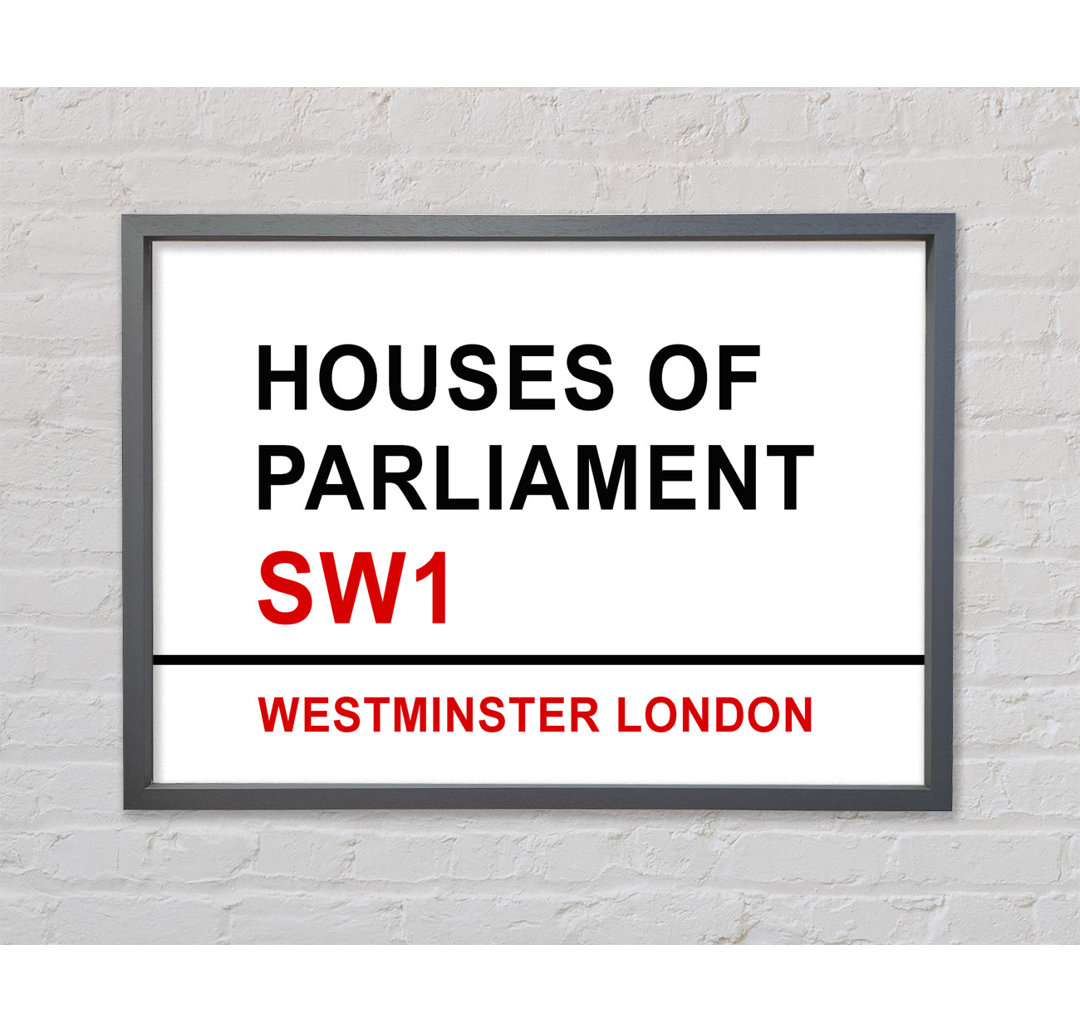 Houses Of Parliament Signs - Einzelbildrahmen Typografie auf Leinwand