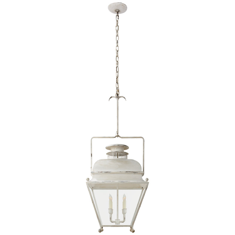 Chapman & Myers Holborn Lantern, Old White, 45" H x 18.25" W x 18.25" D