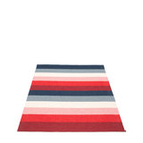 Molly Striped Area Rug in Navy/Red/Pink