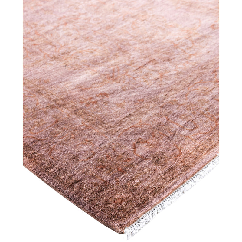 Overdyed Hand-Knotted Wool Modern-Contemporary Brown Area Rug 3' 1" x 5' 5"