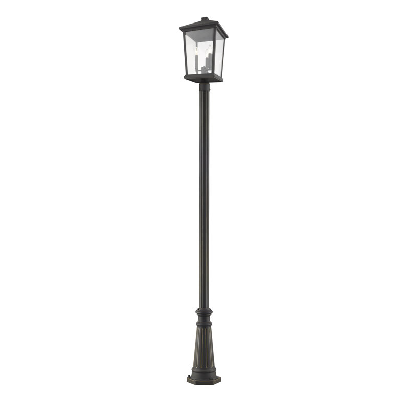 Lampadaire 1 lumière Bourke (double), Bronze huilé, H 107 po x l 12 po x P 12 po