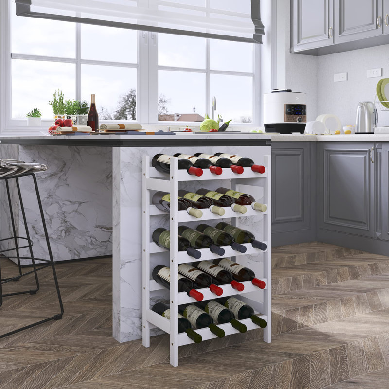20 Bottle Wine Bottle Rack, White