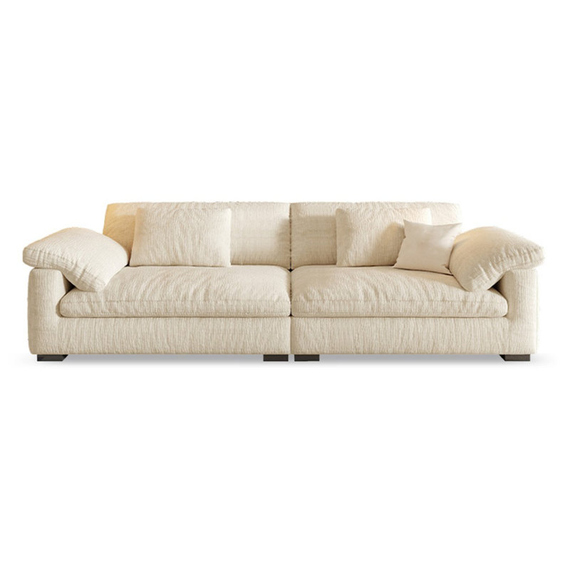 Canapé modulaire en chenille blanc, H 35,43 po x l 110,24 po x P 45,28 po