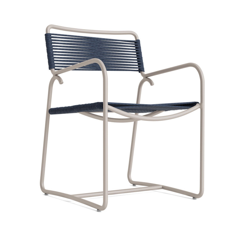 Walter Lamb Outdoor Lounge Chair, Dove Smooth/Marine