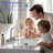 8 Inch 2 Handle Bathroom Sink Faucet With Lead - Water Way And Pop Up Drain For Washroom 360 Swivel Spout, Drain, Drip Performance Laundry Room
