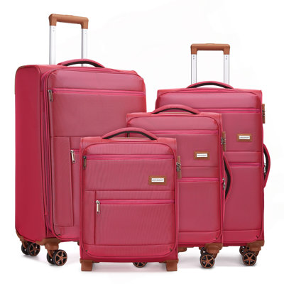 Ensembles de valises 4 pièces, valises souples avec roulettes