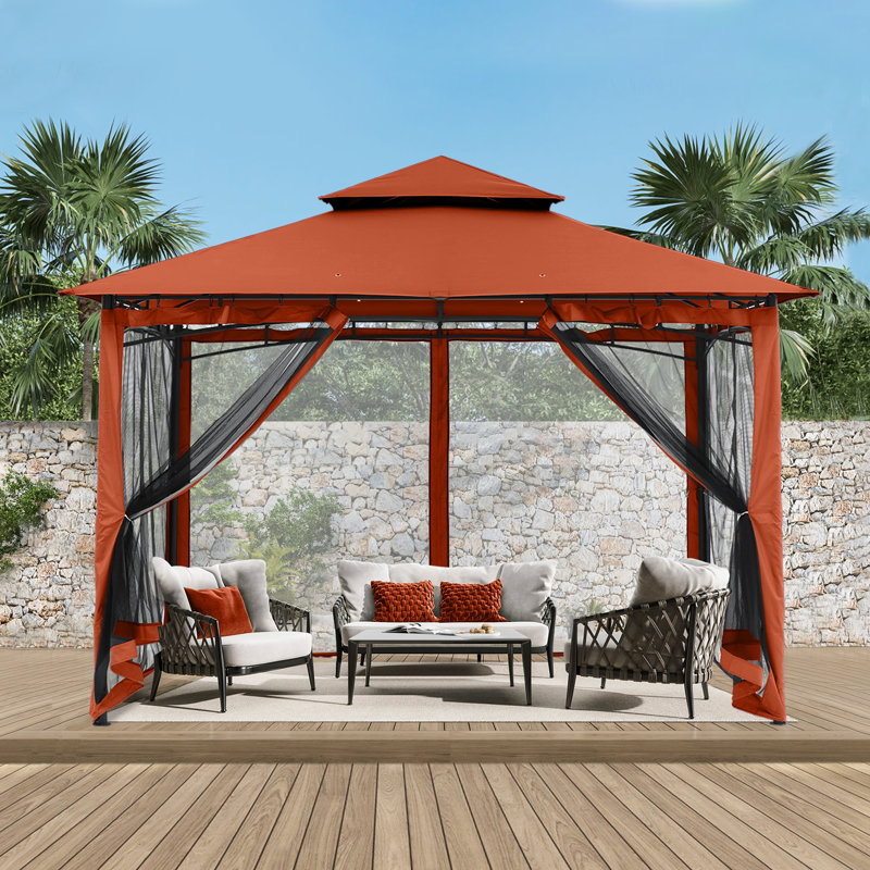 Steel Patio The Soft Roof Gazebos, Rust Red, 11 Ft. W x 11 Ft.