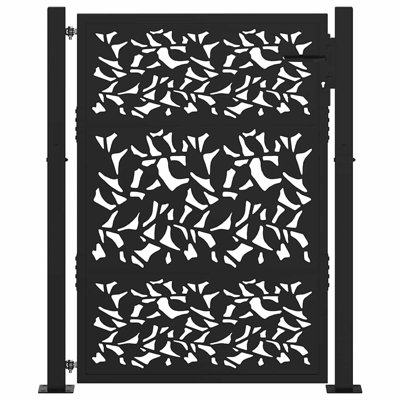 Barrière de jardin vidaXL noire 105 x 130 cm