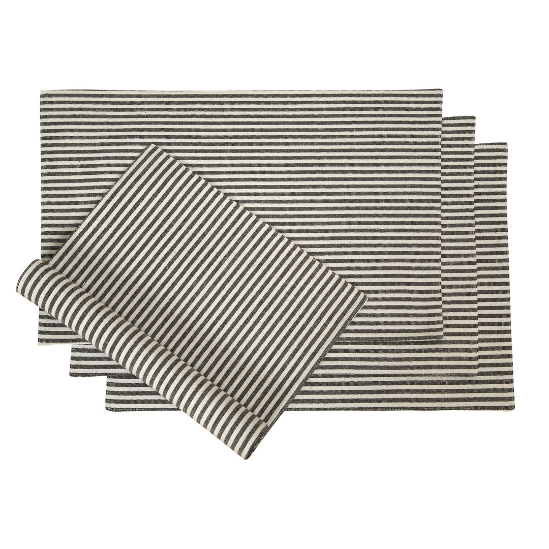 Brittaney Cotton Striped Rectangle Placemat (Set of 4) Winston Porter 