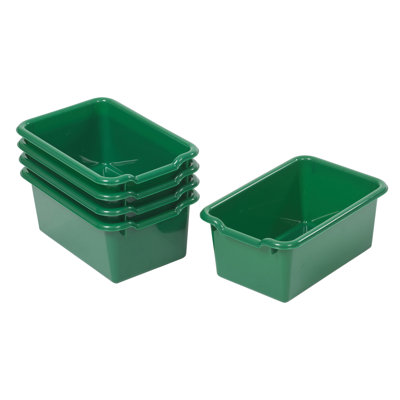 ECR4Kids Scoop Front Plastic Storage Bins, Multipurpose Organization, 5-Piece