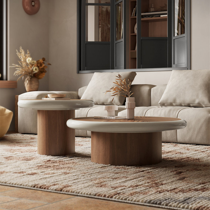 Medieval-style round coffee table set