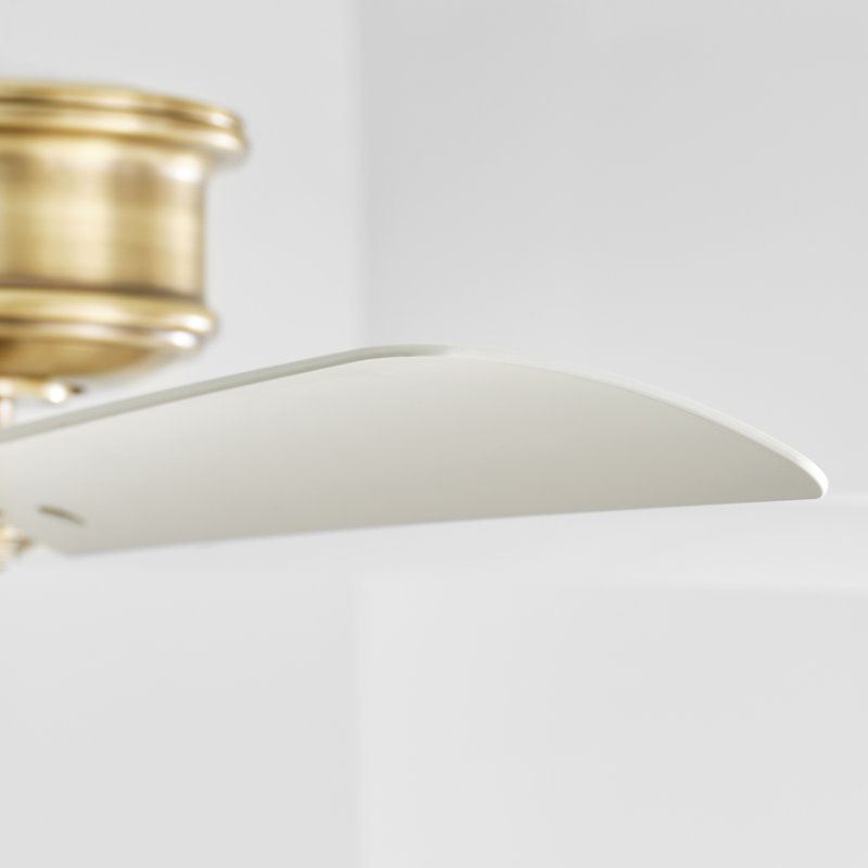 Downrod Ceiling Fan, Hand Rubbed Brass