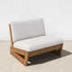 Louise Acacia Outdoor Armless Lounge Chair with Cushions