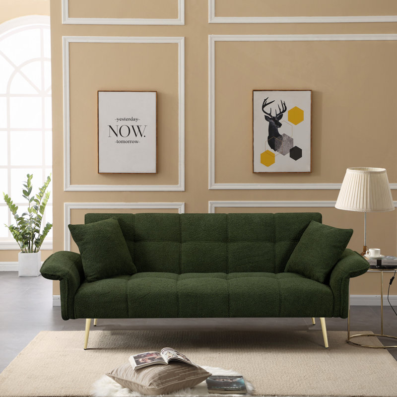 Futon-lit 70,1 po, canapé-lit double convertible, Vert
