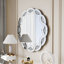 Miroir mural rond argenté 31,5 pouces Wave