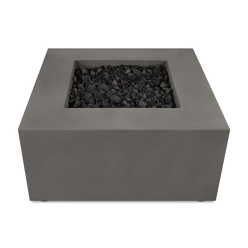Estes Concrete Propane Fire Pit Table by Jensen Co., 19" H x 40" W x 40" D, Carbon, Propane