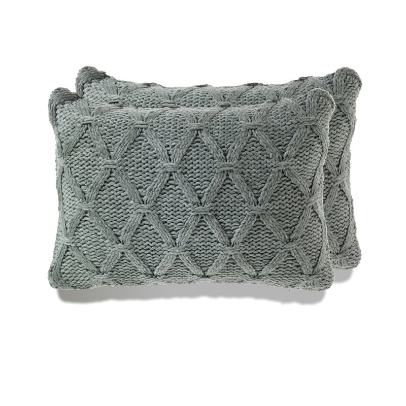 Housse de coussin rectangulaire en acrylique Buffalo, gris