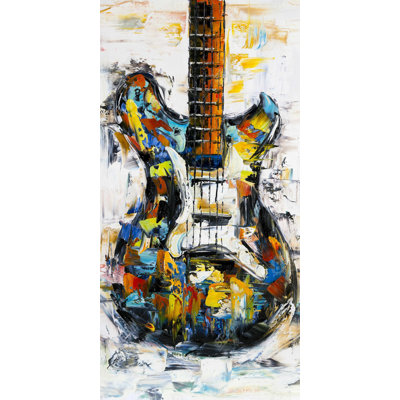 Abstract colorful guitar - 15.75"x31.50" Desk mat