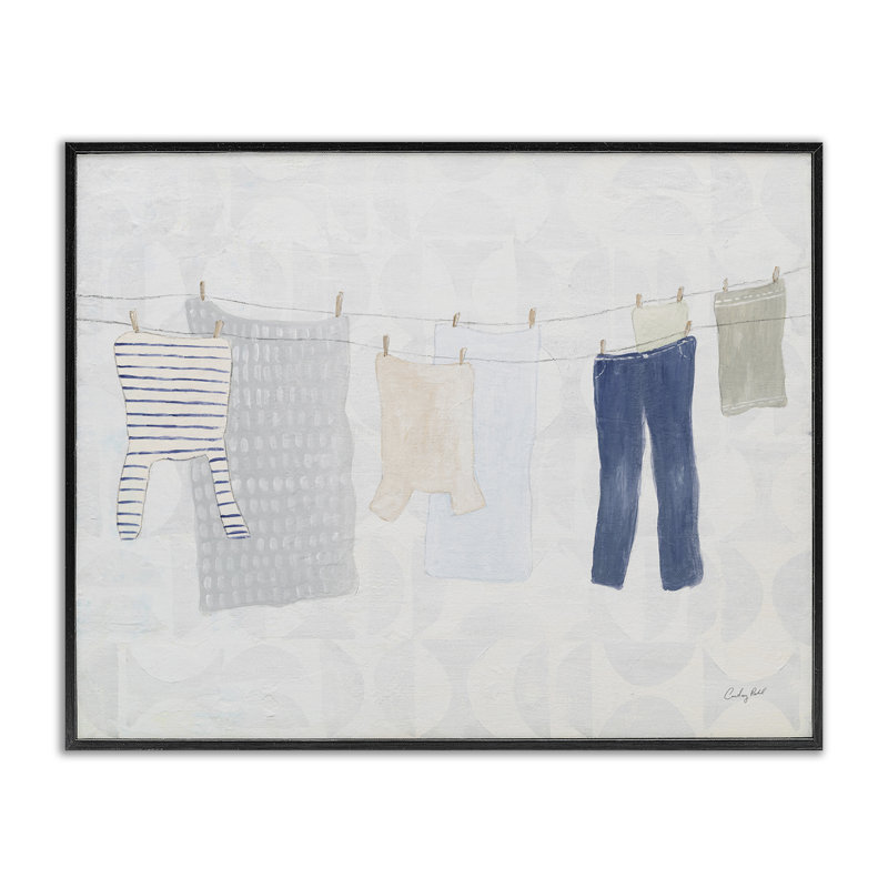  «Laundry Day», estampe numérique par Courtney Prahl, H 24 po x l 30 po, Giclée encadrée noir minuit