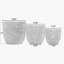 Ensemble de 3 pots de fleurs d'intérieur et d'extérieur légers texturés MGO de 16,9 po + 13,9 po + 11,22 po Dia-1720943537