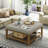 Upholstered Ottoman Coffee Table with Open Storage Shelf-2081786992-2081787007