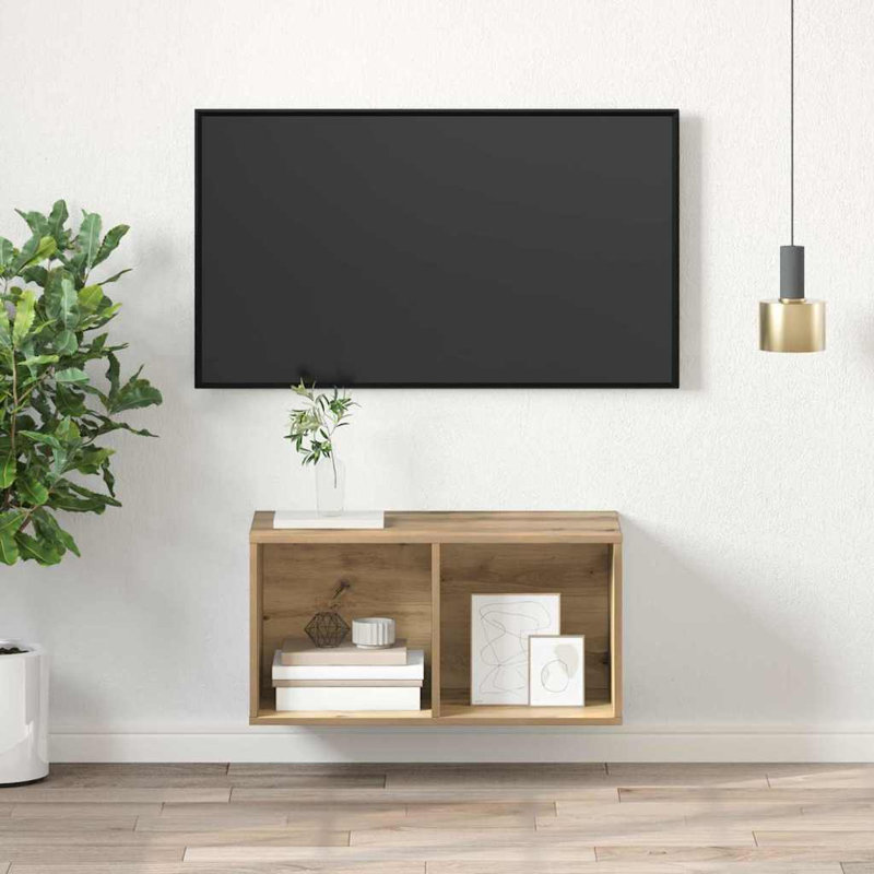 Wall-Mounted TV Cabinet Wall-Mounted, Artisan Oak, 72cm H x 37cm L x 37cm W