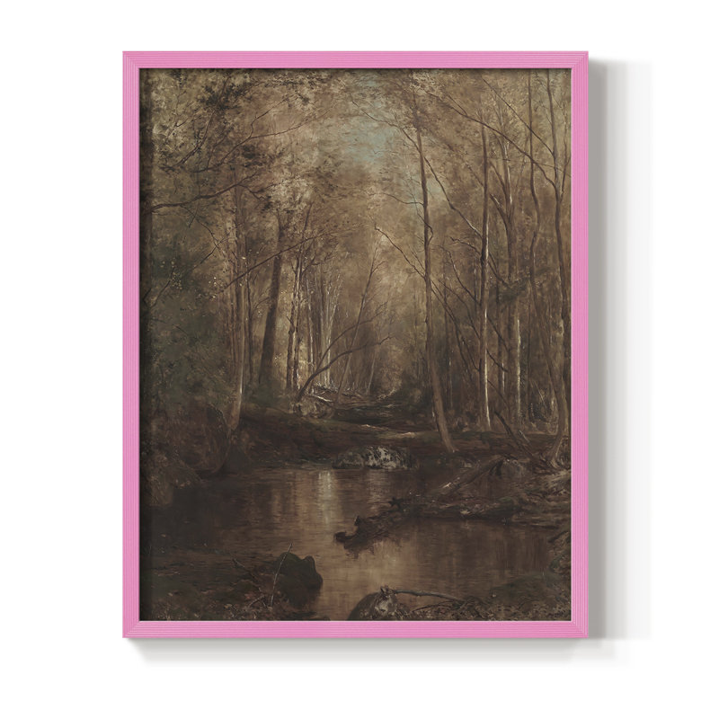 Reproduction encadrée rétro en bois massif III, Rose, H 11 po x l 9 po