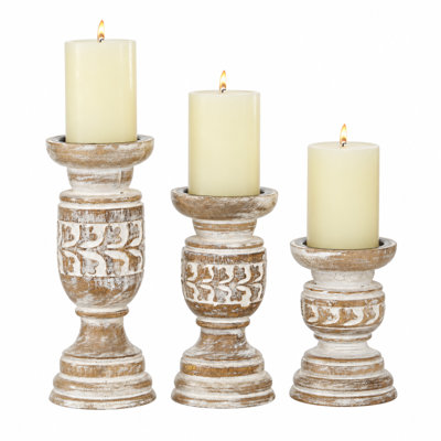 10.1'' H Solid Wood Tabletop Candlestick