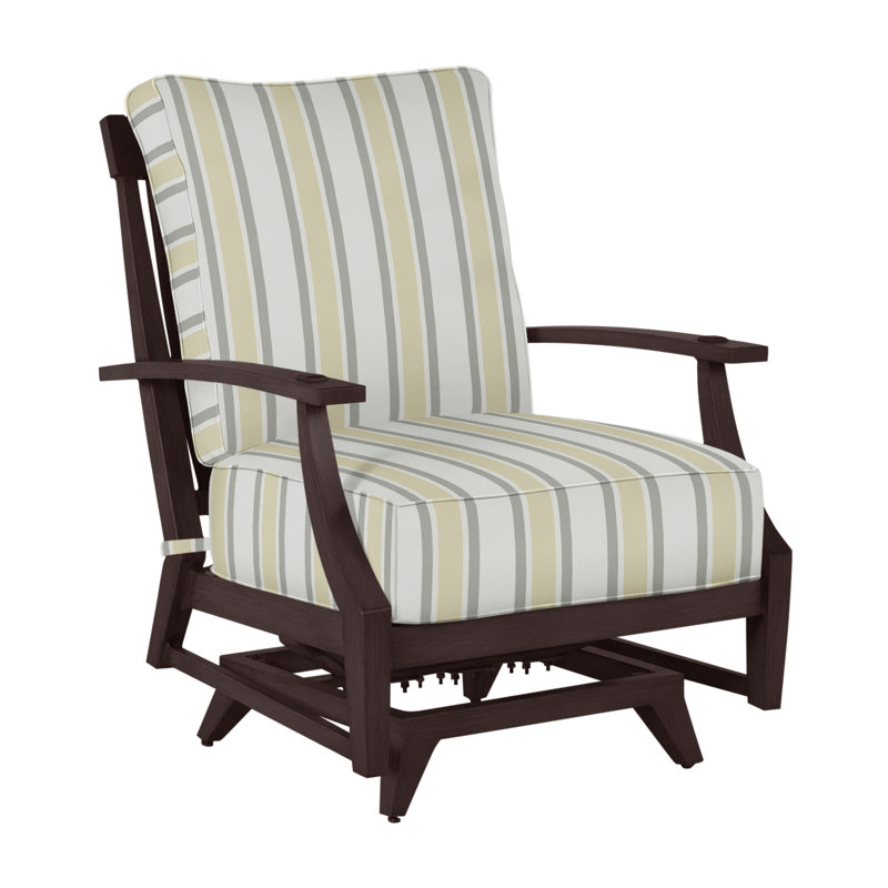 Croquet Patio Chair with Cushions, Dove Sunbrella® Linen, Welt, Mahogany