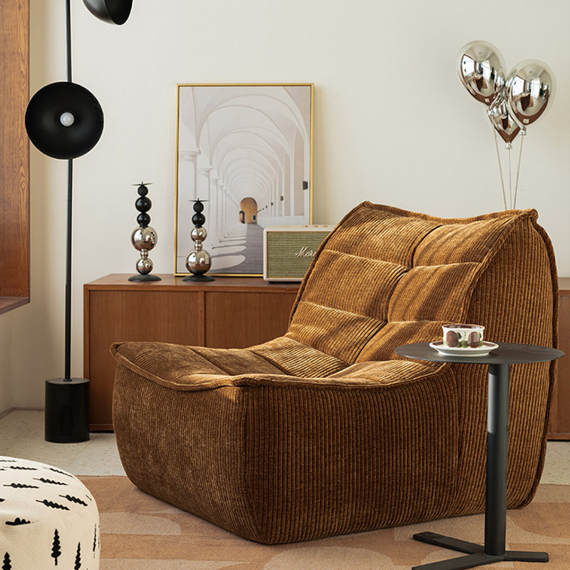 Canapé à billes rétro de luxe, Chenille brun