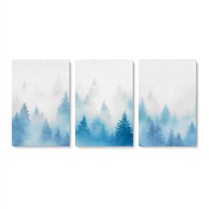 Frozen Echoes, ensemble de 3 toiles tendues, H 36 po x l 72 po x P 1,25 po, Toile tendue