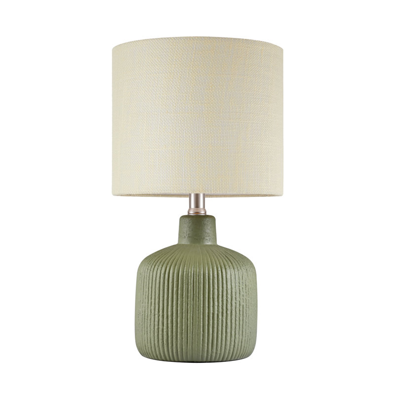 17.5" Ceramic Table Lamp, Green