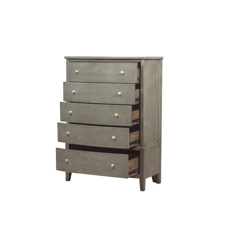 Ensemble de chambre à coucher tapissier en similicuir Guylaine 4 et 2, gris, Grand
