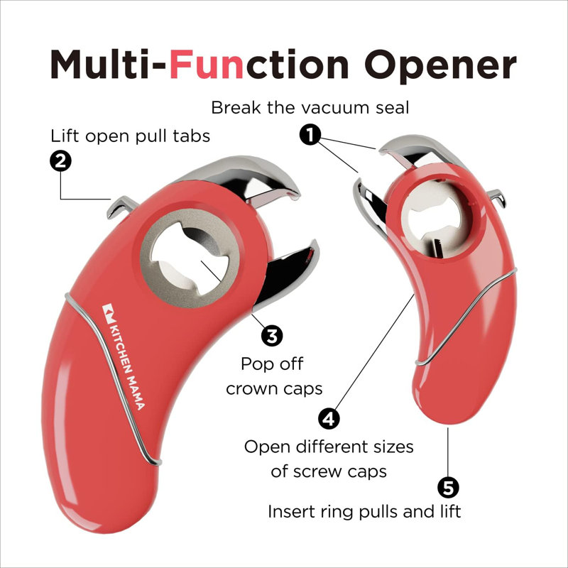 Red Stainless Steel Multifunction Parrot Bottle Opener