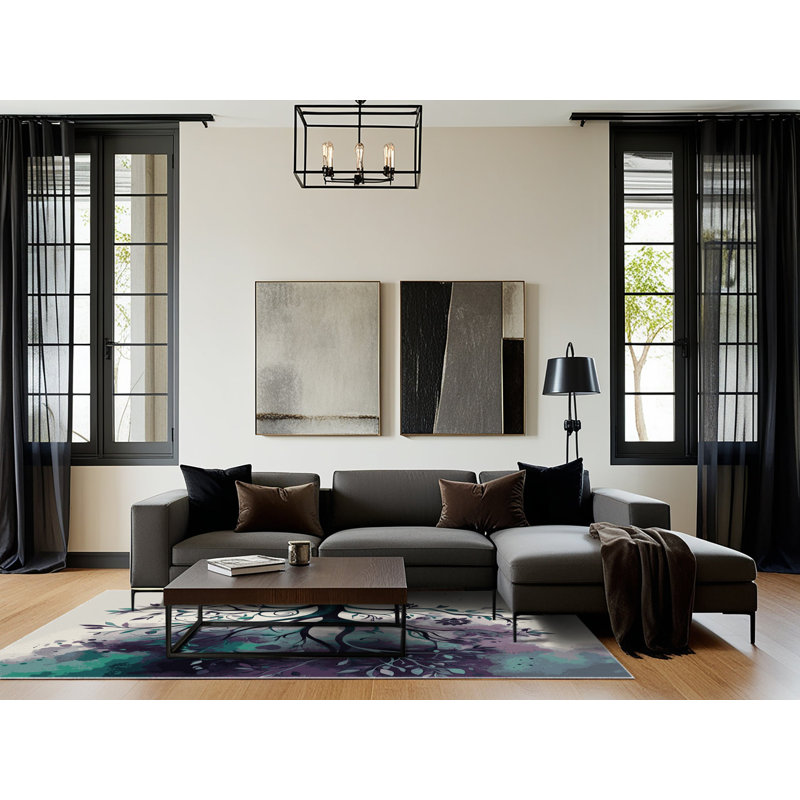 Sapphire Saplings Rug, Square 4'