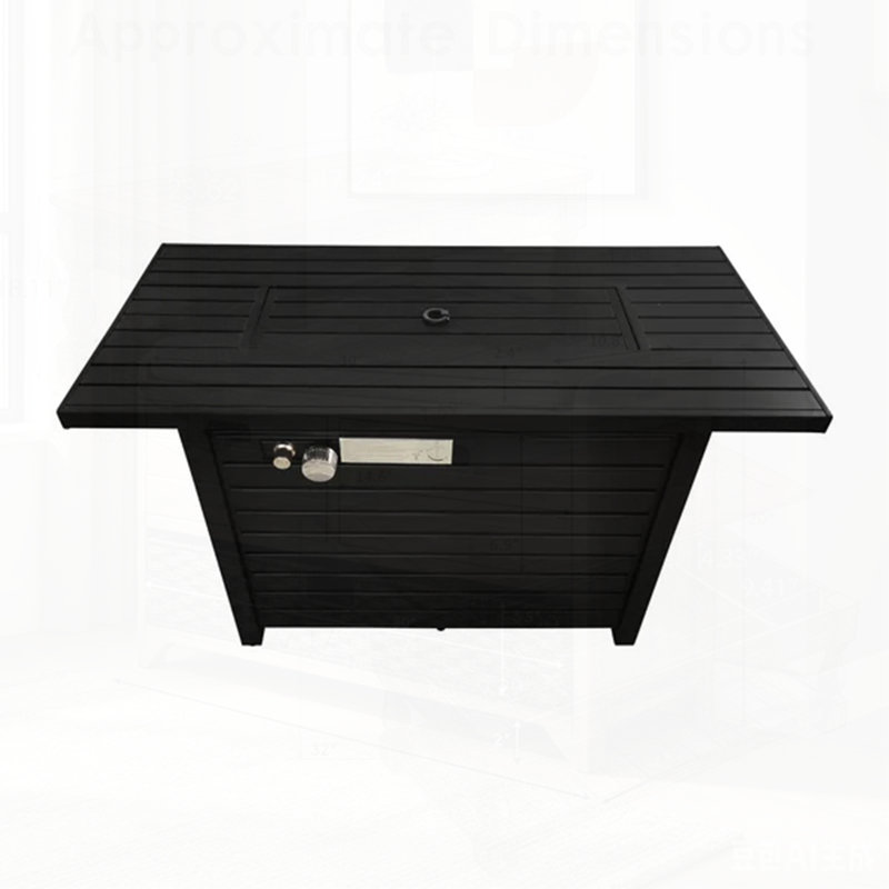 Table de foyer d'extérieur en acier avec couvercle, parfaite pour les rassemblements à l'année et les soirées douillettes.