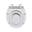 Siège de toilette rond avec siège pour tout-petit intégré, siège de toilette familial blanc brillant