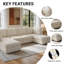 Canapé modulaire 6 pièces, canapé en U surdimensionné avec rangement pour siège caché, ensemble de salon convertible en chenille-624848938