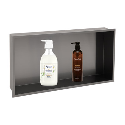 24" W x 12" H Stainless Steel Wall Niche Bathroom Shower Niche No Tile Rectangular Recessed Niche
