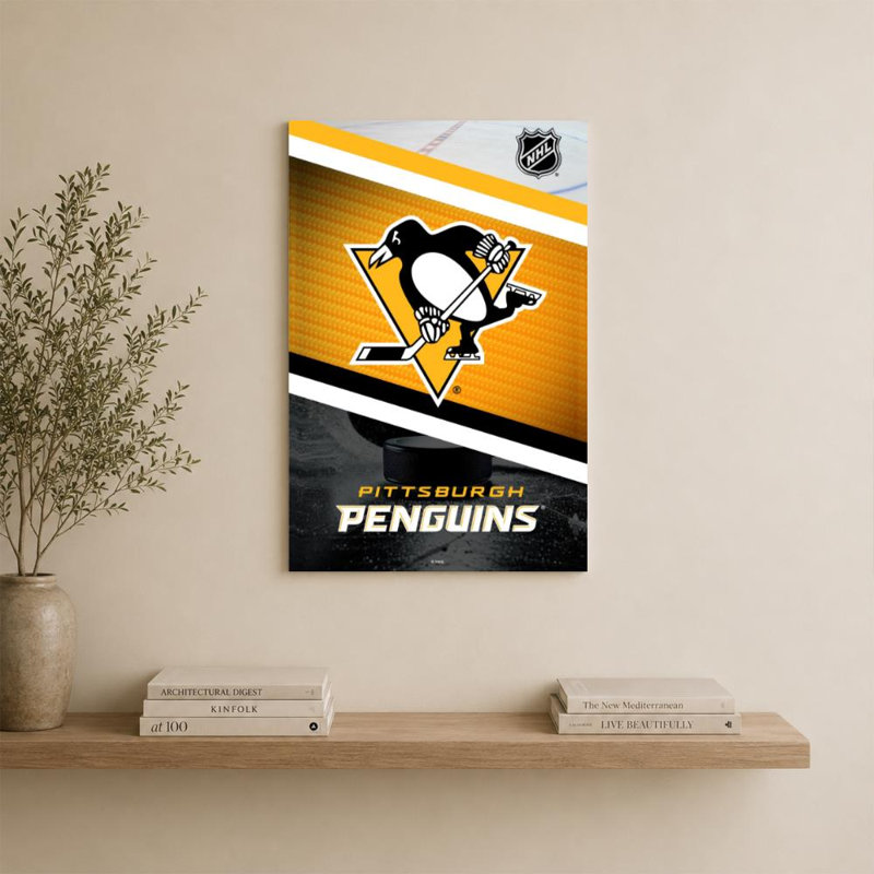 Décoration murale des Penguins de Pittsburgh (NHL), H 36 po x l 24 po, Toile tendue, Ne s’applique pas