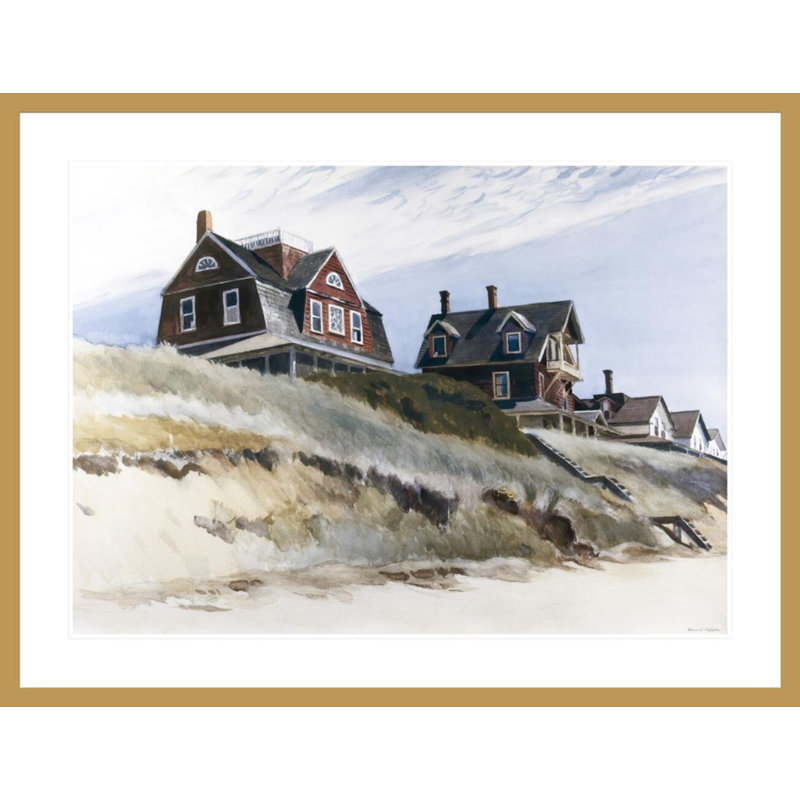 Chalets à Wellfleet par Edward Hopper - impression giclée encadrée, H 31,84 po x l 41,5 po